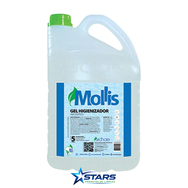 Álcool Gel 70° 5L mollis gel higienizador para as maos  - Archote