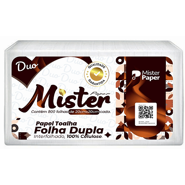 Papel Interf Folha Dupla PCT 20x20 com 800 Folhas DUO 20GR Ref:4867 - MIster