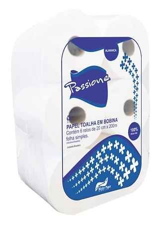 Papel Toalha Bob 06x20x200m 100% Celulose 20Gr Ref 56133 ALAVANCA - Passione