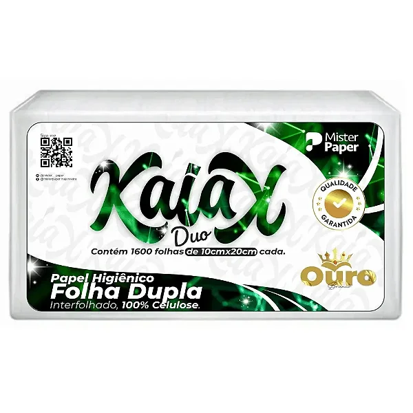Papel Hig Interfolhado Cai-CaI PCT 10x20x1600 Folha Dupla Ouro Branco Ref 4842 -Mister