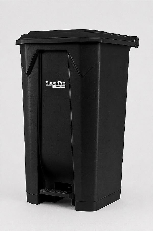 Lixeira Plástica C/Pedal 80L Preta SOLUTION SP93680PT