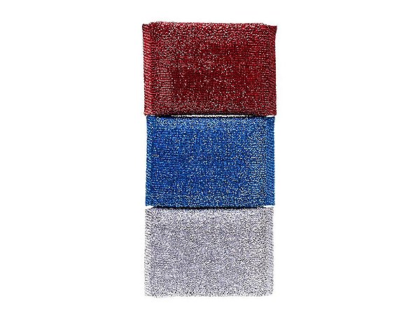 Kit 3 Esponjas Multiuso de Poliéster 11,2 cm Coloridas – Camesa