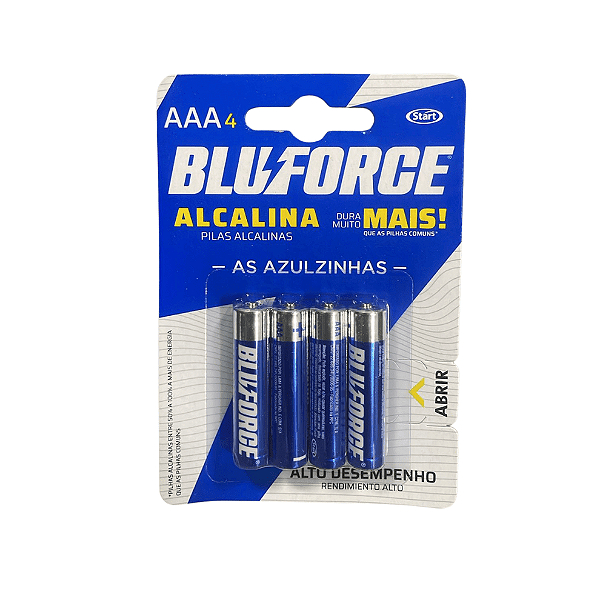 Pilha Alcalina Blueforce AAA com 4 Unidades