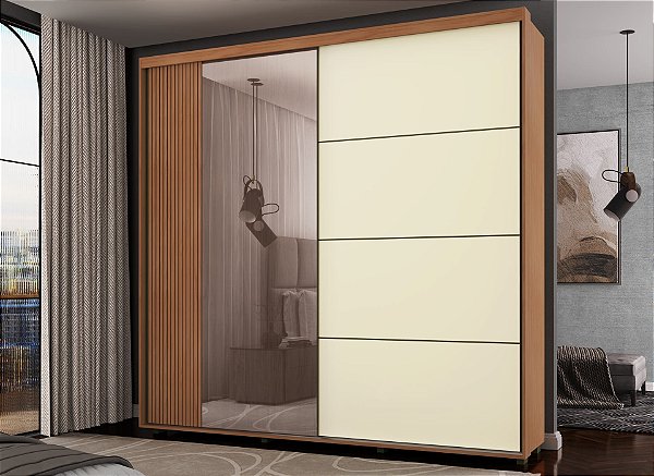 Roupeiro Tesla Nature/Champagne 100% MDF