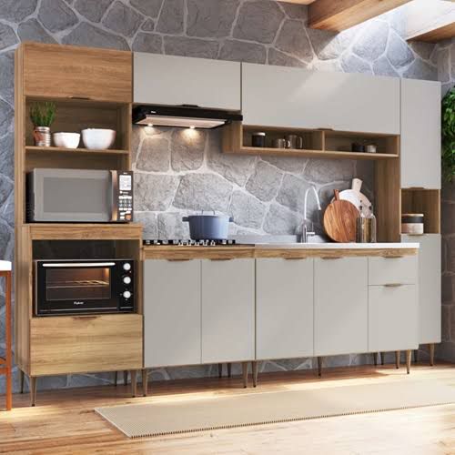 Cozinha Modulada Veneza 02 Mel/Arenas