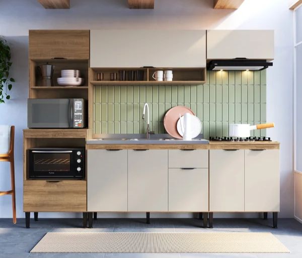 Cozinha Modulada Veneza 01 Mel/Arenas