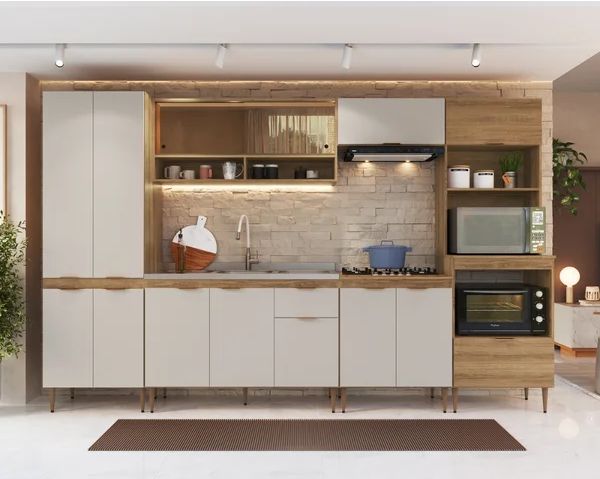 Cozinha Modulada Veneza 03 Mel/Arenas