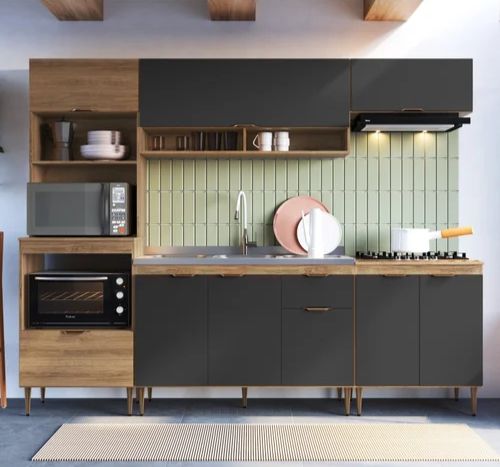 Cozinha Modulada Veneza 01 Mel/Grafitte