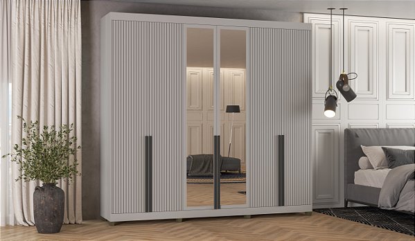 Roupeiro Newton Cinza 100% MDF