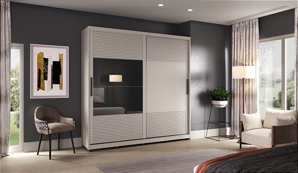 Roupeiro Malthus Cinza 100% MDF