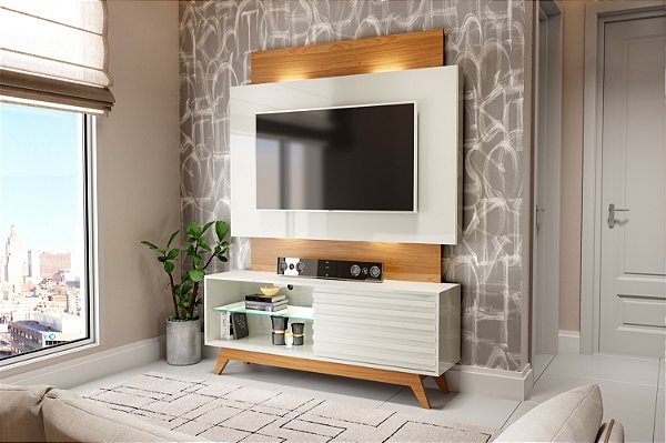 Rack e Painel com 1 Porta de Correr TB151L WJ Dalla Costa