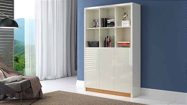 Armario Escritorio com Nichos e 3 Portas TC611 WJ Dalla Costa