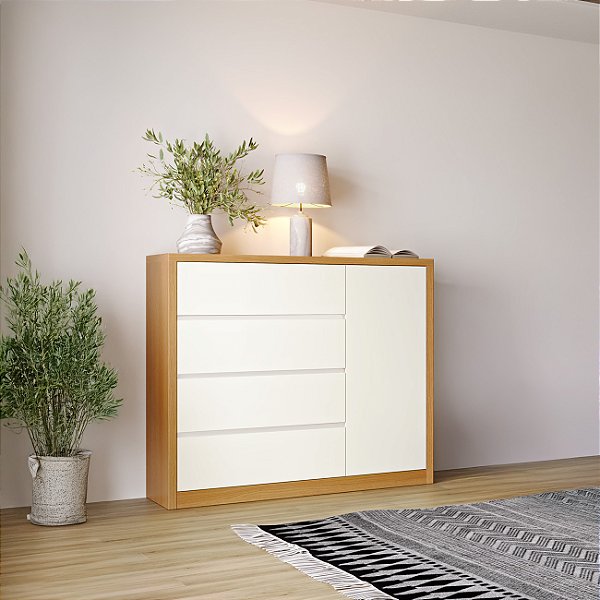 Comoda 4 Gavetas e 1 Porta TW159 JW Dalla Costa