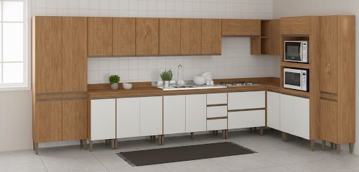 Cozinha Sabrina de Canto Freijo/Branco