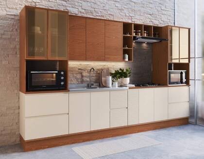 Cozinha Auris MDF Canela/Off White