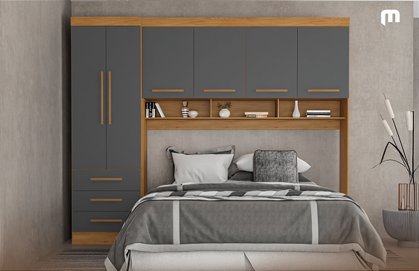 Quarto Modulado América Freijó/Grafite