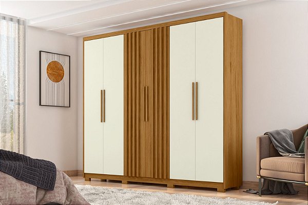 Roupeiro Lugano MDF Freijo/Off White 171.550