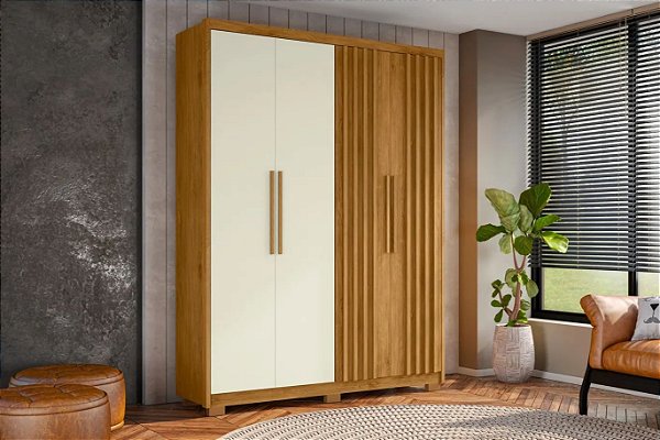 Roupeiro Viena MDF Freijo/Off White 172.550