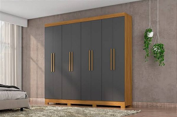 Roupeiro Italia MDF Freijo/Grafite 175.750