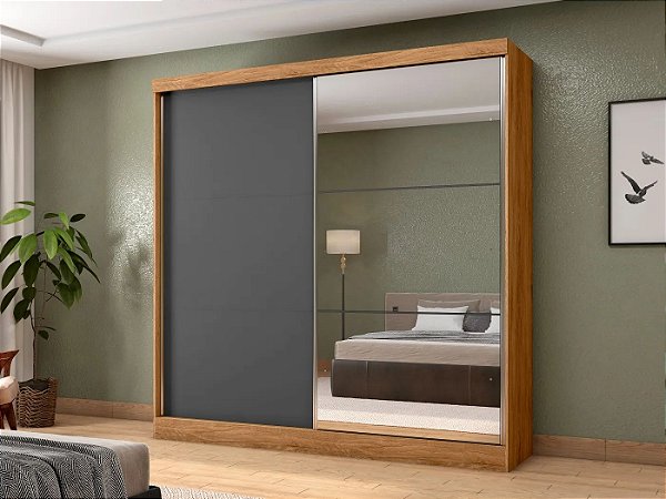 Roupeiro Lisboa MDF Freijo/Grafite 151.550