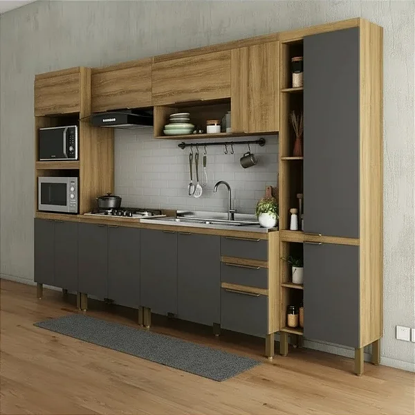 Cozinha Magnolia Mel/Grafite