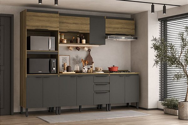 Cozinha Magnolia Mel/Grafite