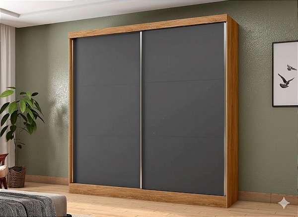 Roupeiro Lisboa MDF Freijo/Grafite 152.550