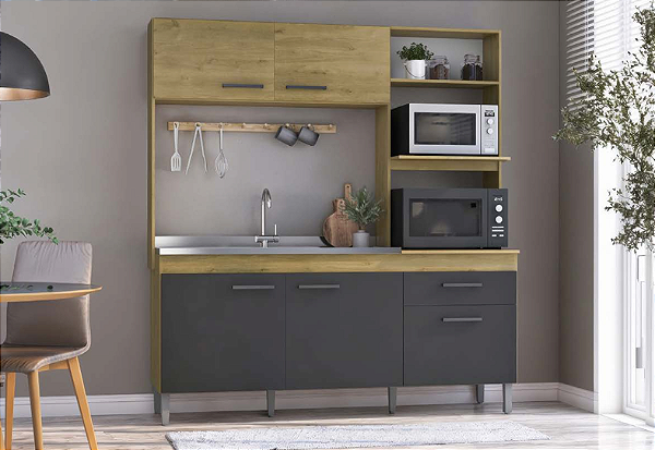 Cozinha Compacta Lisboa DAK/GRA