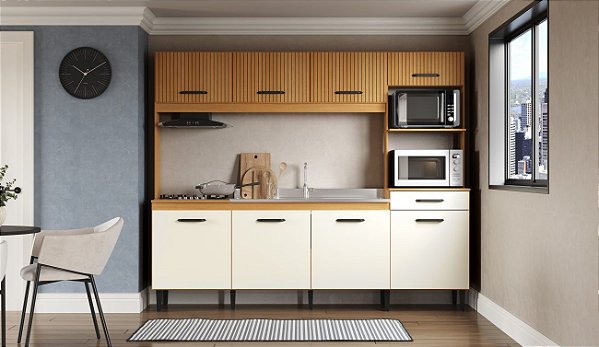 Cozinha Compacta Hortensia Nature/Champagne