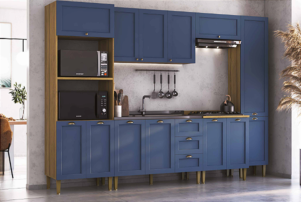 Cozinha Lavanda Provençal Mel/Azul Royal