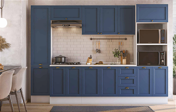 Cozinha Lavanda Provençal Branco/Azul Royal