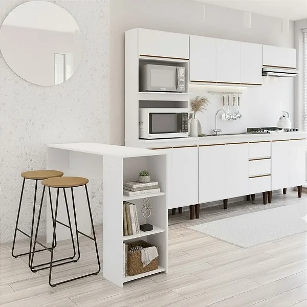 Cozinha Margarida com Bancada Colazione Branca