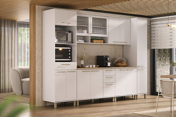 Cozinha Modulada Bari Branco 100%MDF