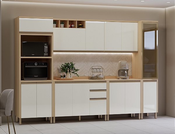 Cozinha Modulada Brise Off White Pérola
