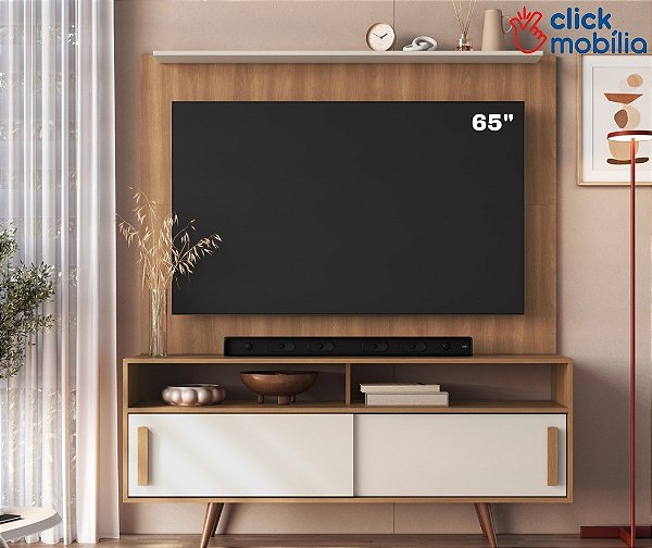 Rack e Painel Freijo/Off White