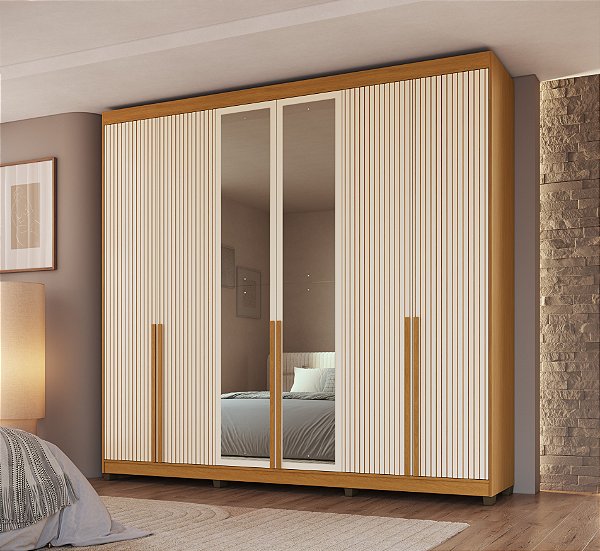 Roupeiro Newton Nature/Champagne 100% MDF