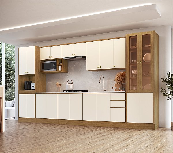 Cozinha Mira Mascavo/Champagne 100% MDF