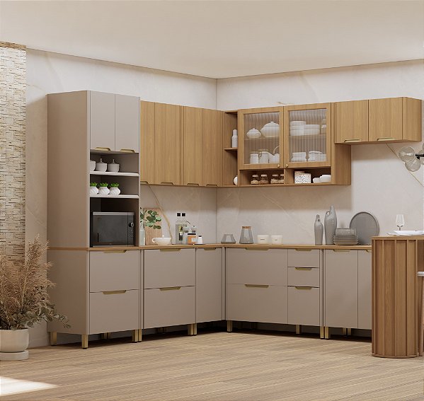 Cozinha Lumina Cinnamon/Freijo 100% MDF