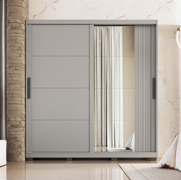 Roupeiro Lumen Cinza 100% MDF