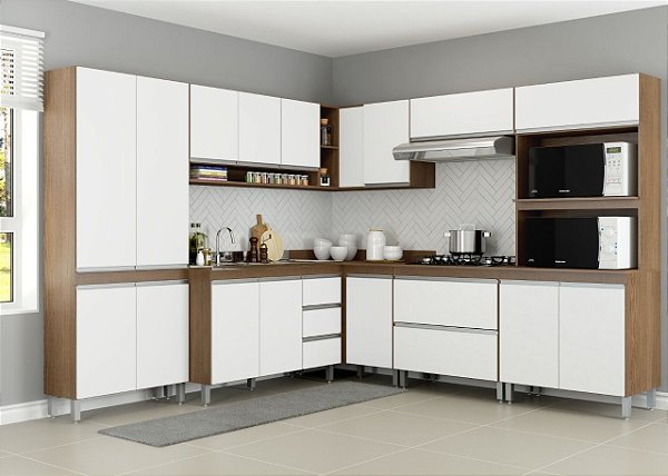 Cozinha Sabrina 0005 Avelã/Branca