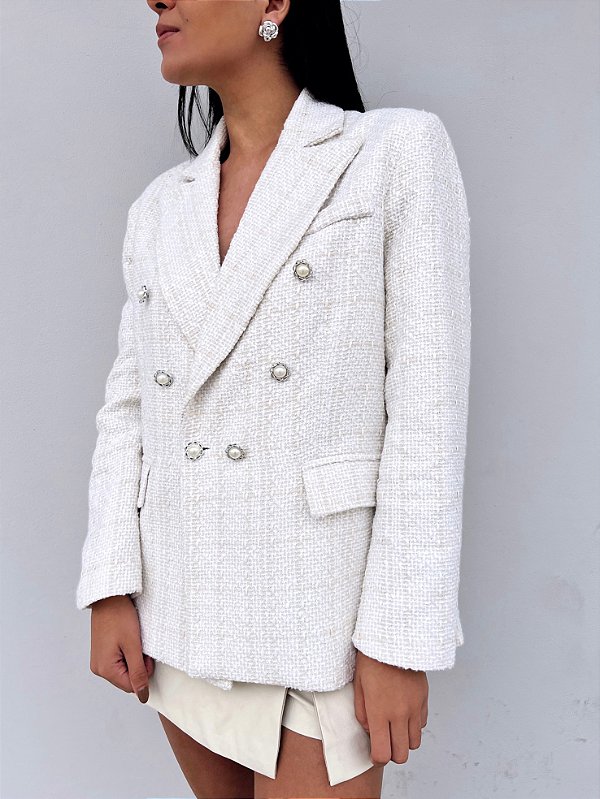 Blazer Tweed Chanel Branco