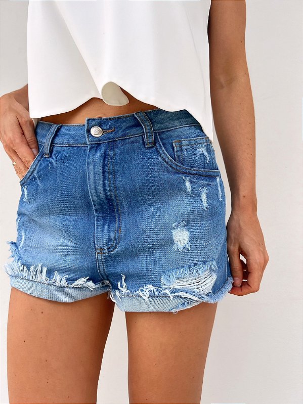 Shorts Jeans Feminino Maju - Mini Moni