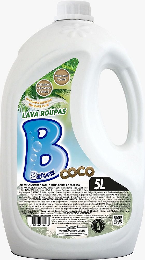 Barbarex Lava Roupas Coco 5 L