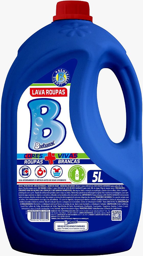 Barbarex Lava Roupas 5 L