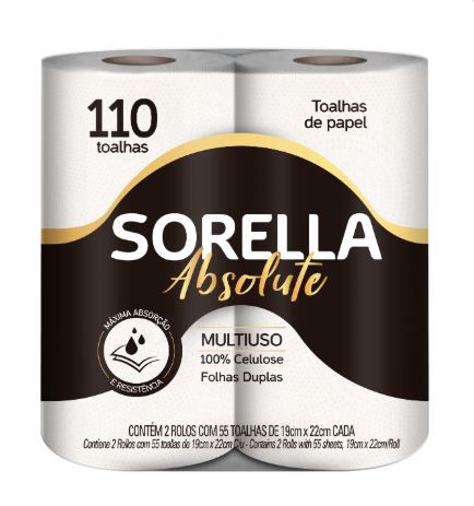 Sorella Papel Toalha Absolute pct c/ 02 rolos