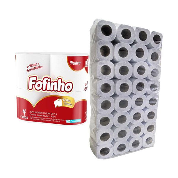 Fofinho Fardo Papel Higiênico Folha Dupla 30 m c/ 64 rolos