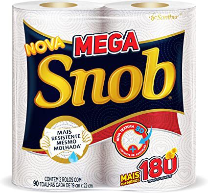 Snob Papel Toalha Rolo mega c/2 un.