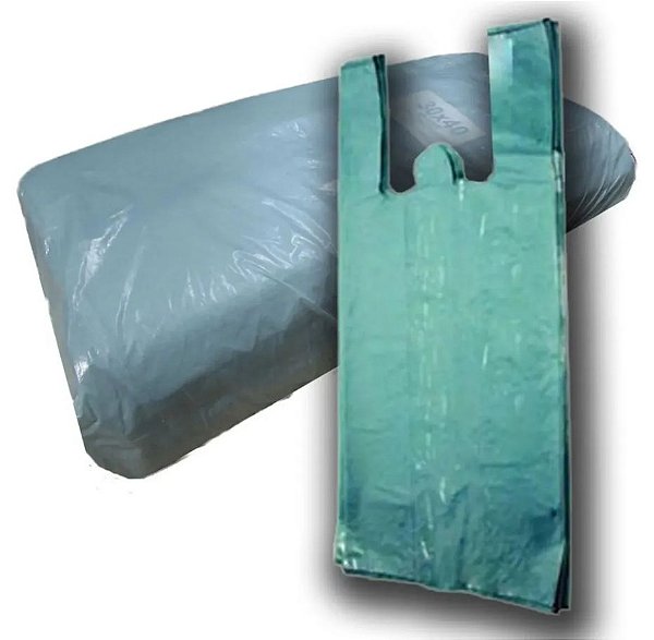 Sacola Plástica reciclada verde 30x40 c/ 4kg