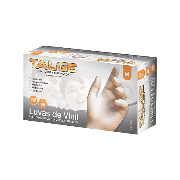 Talge Luva Vinil M C/ 100 un.