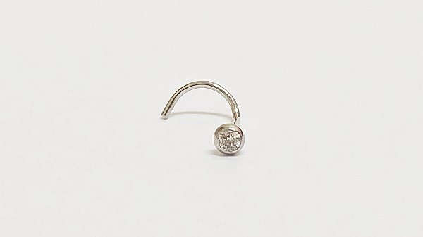 Nostril ouro branco pedra 1,75